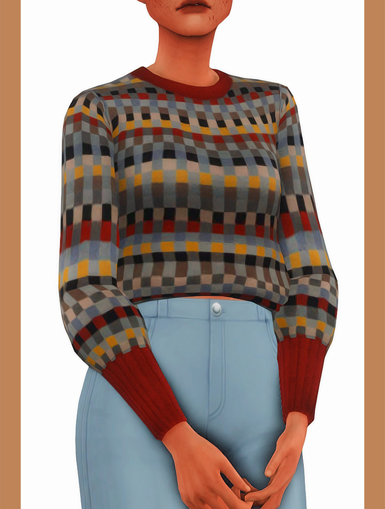 Brooke Sweater Odd Patterns - Sims 4 CC