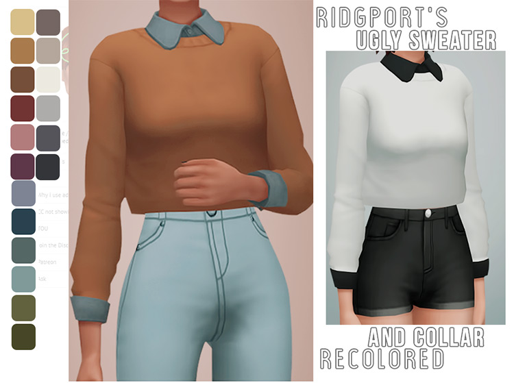 Classy formal office-styled sweaters - Sims 4 CC