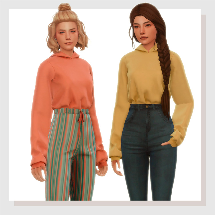 Tucked-In Hoodies - Colorful styles for TS4 CC