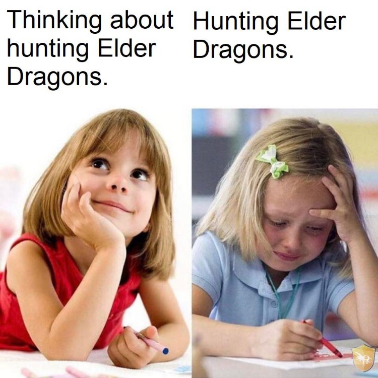 Thinking vs doing meme, Hunting Elder Dragons