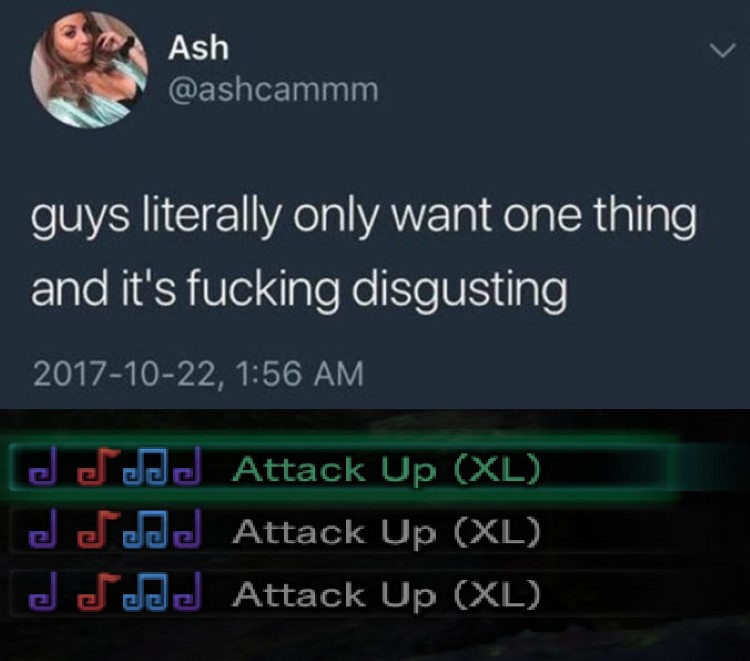 Guy only want one thing MHW - Attack up XL
