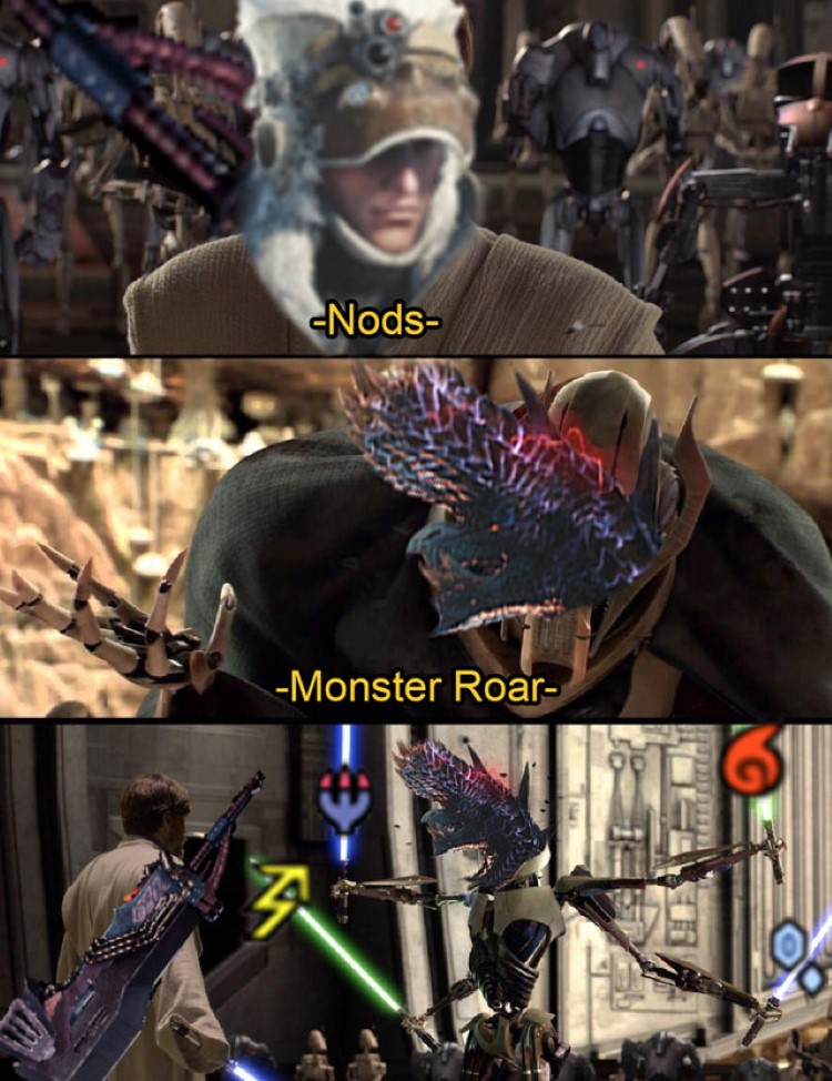 Nods, Monster Roar, MHW meme