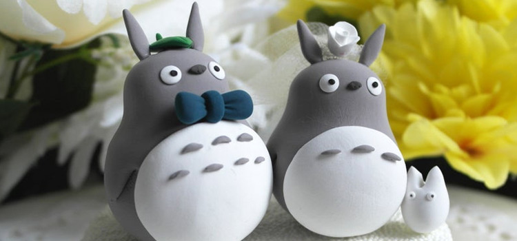 Totoro wedding cake toppers