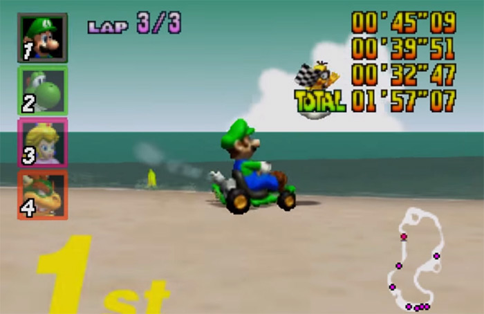 Luigi in Mario Kart 64