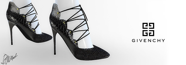 Givenchy Laced Pumps for Sims 4