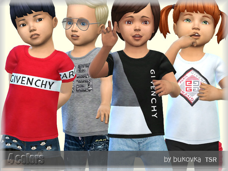 Toddler Givenchy Shirts for Sims 4