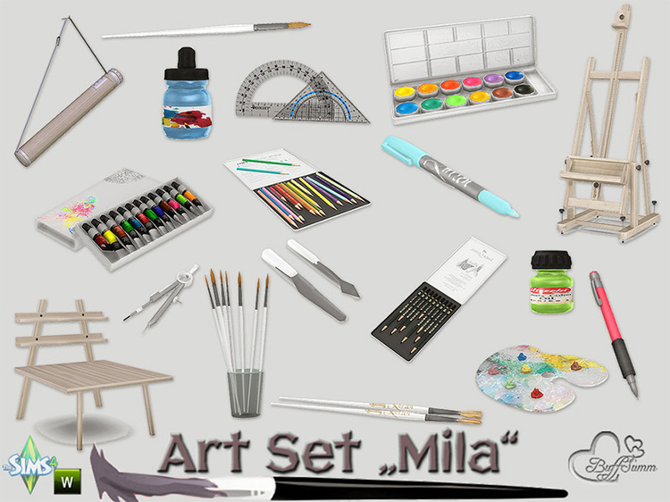 Mila Art Set / Sims 4 CC