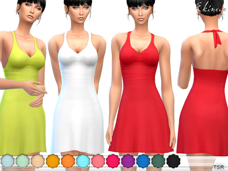 Halter Dress Open Back / Sims 4 CC