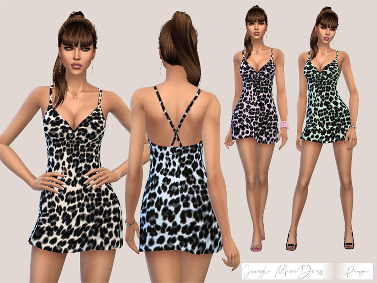 Jungle Mini Dress for The Sims 4