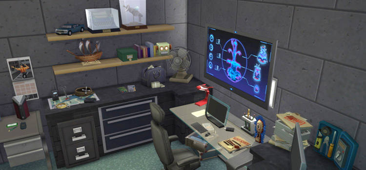 Spy home interior in The Sims 4