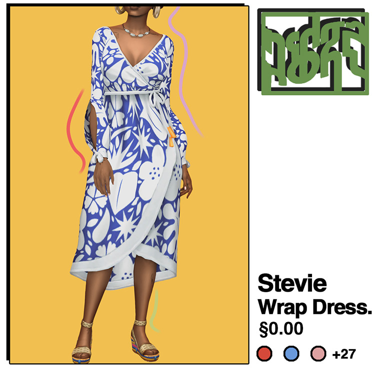 Stevie Wrap Dress / Sims 4 CC