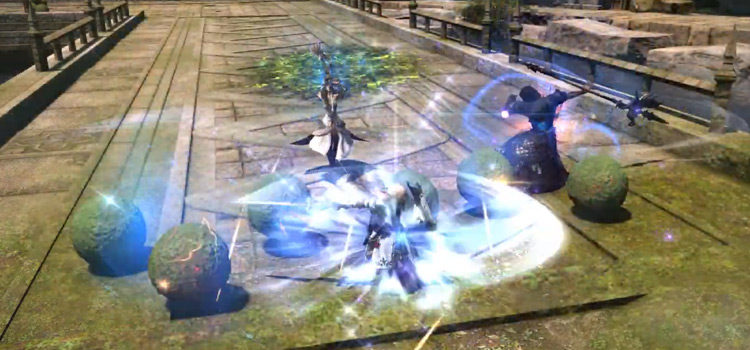 Battle screenshot in Temple of the Fists / FFXIV