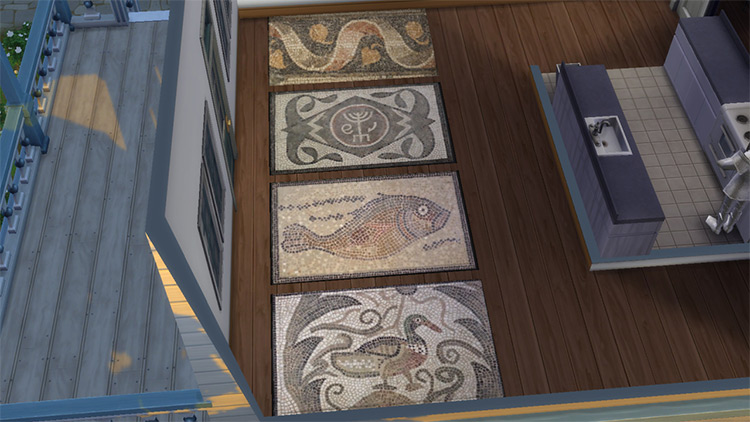 Roman Mosaic Rugs for The Sims 4