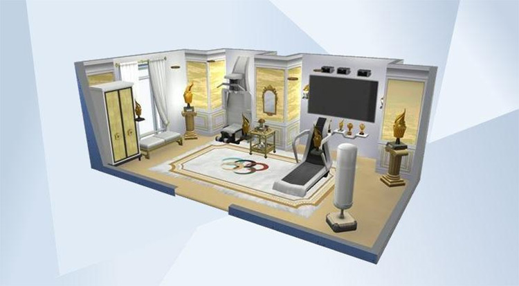 Dreams of Gold Home Gym CC for The Sims 4