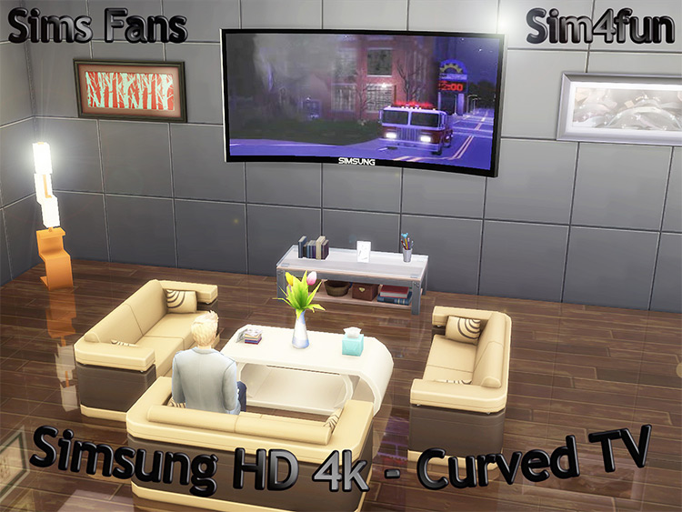 Simsung Curved Television / TS4 CC