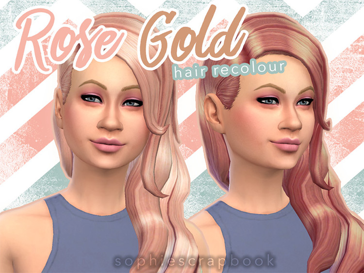 Rose Gold Hair Recolor CC / TS4