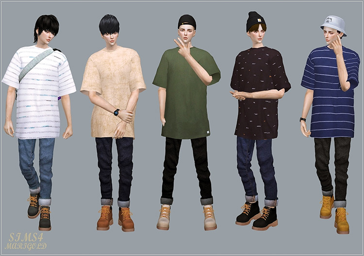 Male Roll-Ups Jeans CC / Sims 4