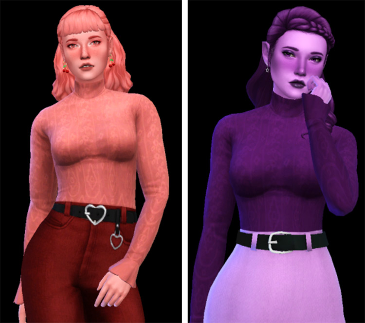 Turtleneck Bodysuit Outfit / Sims 4 CC