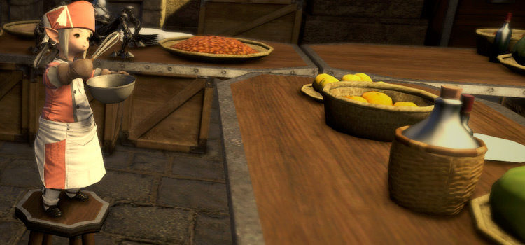 Culinarian cooking in Mor Dhona / Final Fantasy XIV