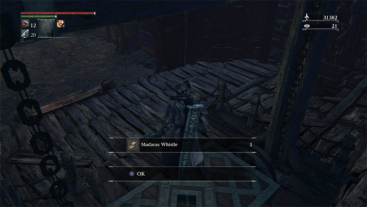 Gaining the Madaras Whistle by killing the enemy Hunter / Bloodborne
