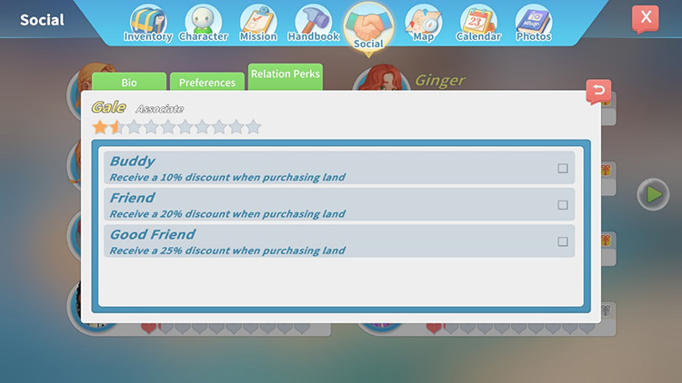 Gale’s Relationship Perks / My Time at Portia