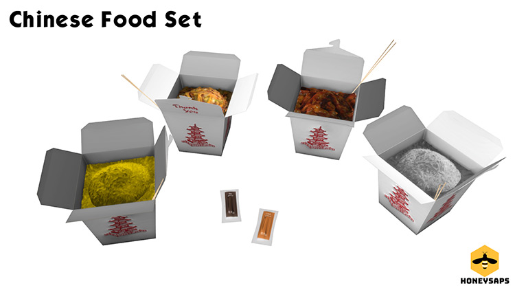Chinese Food CC Set by Kouukie / Sims 4 CC