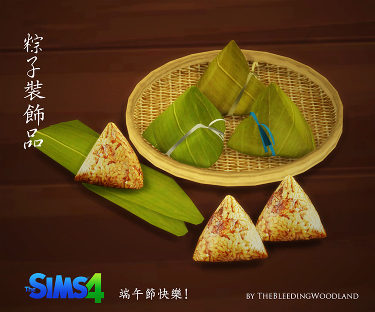 Zongi/Sticky Rice Dumpling Deco Set by The Bleeding Woodland / Sims 4 CC