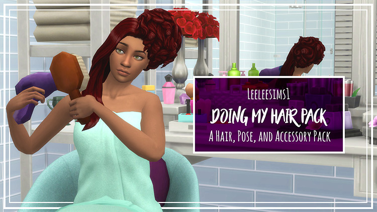 Doing My Hair / Sims 4 Pose Pack