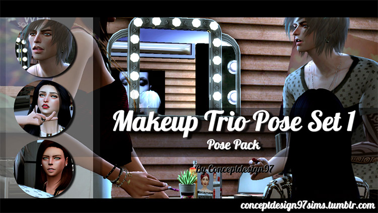 Makeup Trio Set 1 / Sims 4 Pose Pack