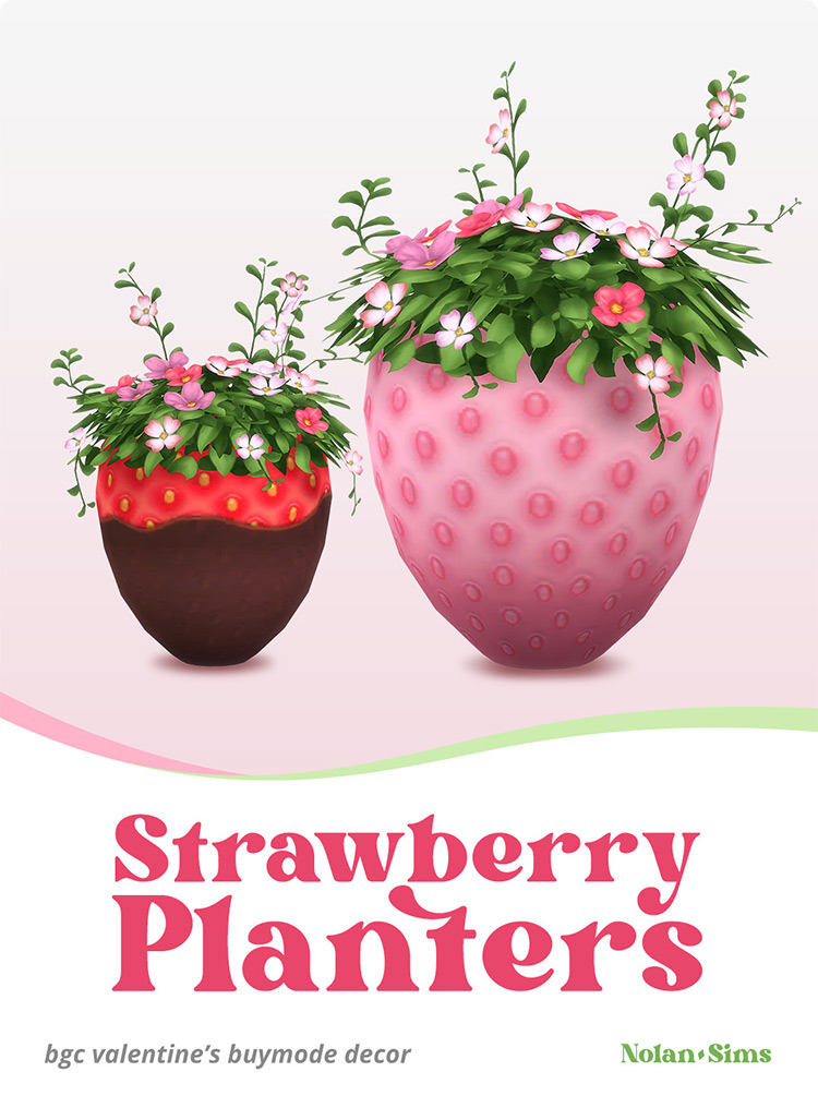 Strawberry Planters / Sims 4 CC