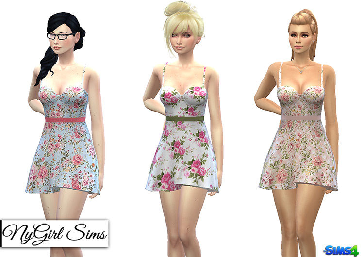 Flared short sundresses - Sims 4 CC