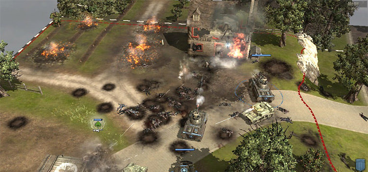 Battle screenshot in Company of Heroes