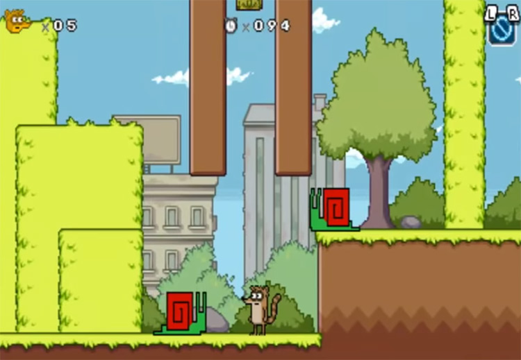 Regular Show: Mordecai and Rigby in 8-Bit Land gameplay