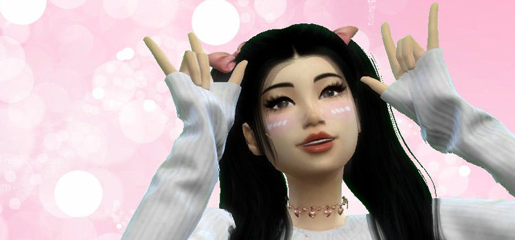 Anime girl blush makeup CC - TS4