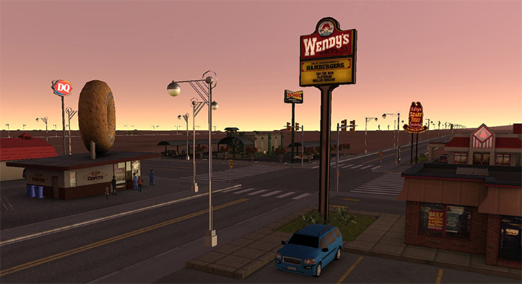 All American Fast Food Wendy's buildings - Cities XXL Mod