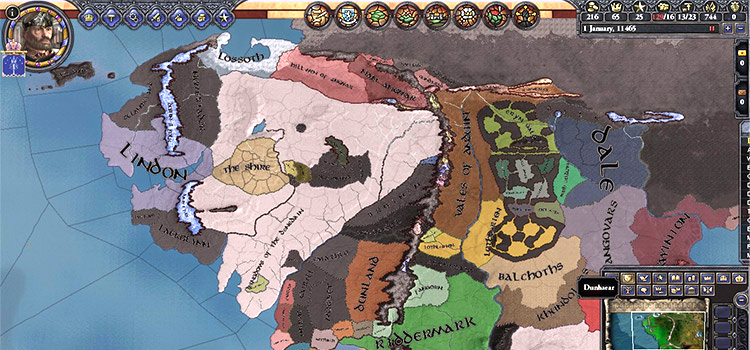 CK2 Middle Earth modded gameplay screenshot
