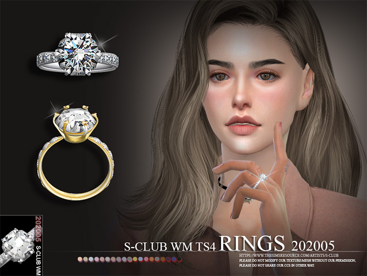Claw and channel combo wedding ring sims 4 CC