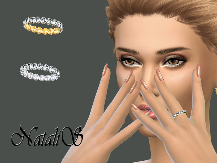 Crystal pave setting wedding ring Sims4 CC