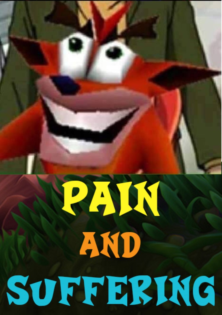 Crash smiling happy: pain and suffering meme