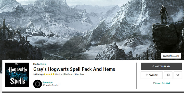 Grays Hogwarts Spell Pack Skyrim mod