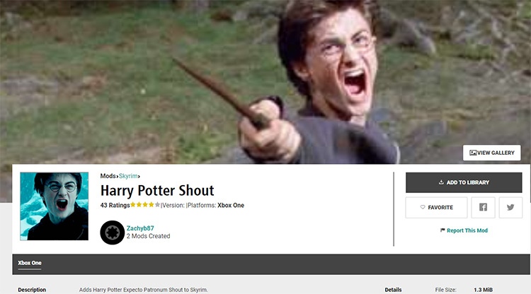 Harry Potter Shout Mod for Skyrim
