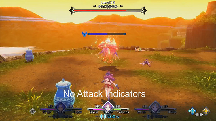 No Attack Indicators mod for Trials of Mana