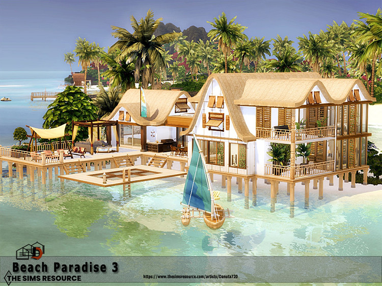 Beach Paradise Mansion #3 / Sims 4