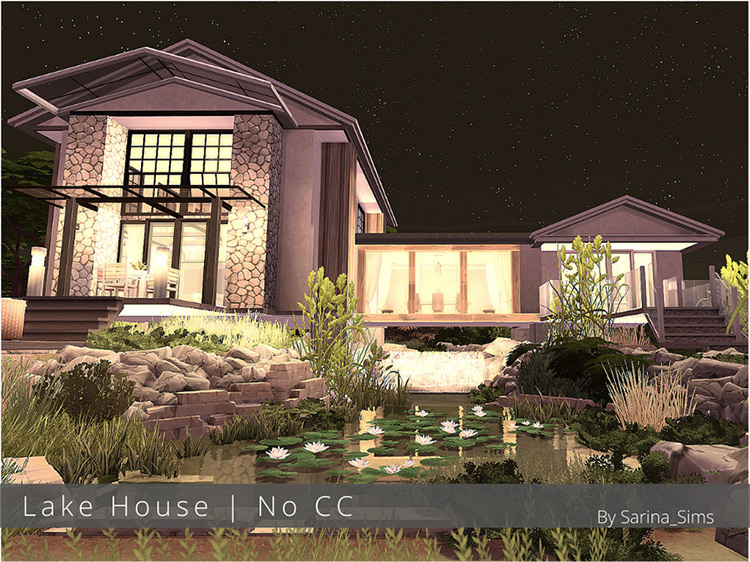 Lake House Mansion Lot / Sims 4