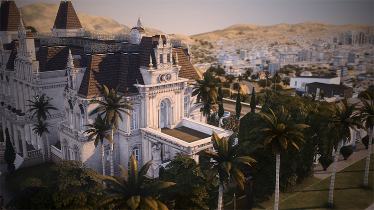 Royal Palm Mansion Lot for Sims 4
