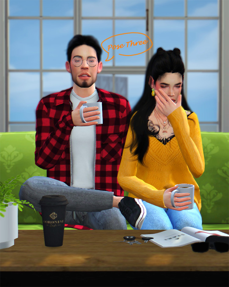 Couple Coffee Date Posepack / Sims 4