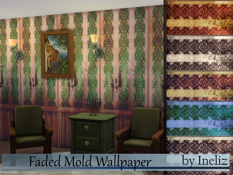 Faded Mold Wallpaper / Sims 4 CC