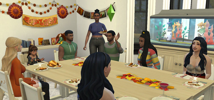 Sims 4 Thanksgiving/Harvestfest Dinner Table Screenshot