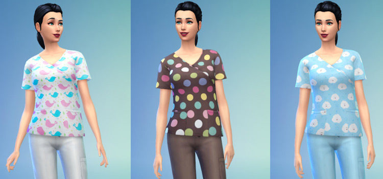 Female Nurse Scrubs CC Preview for The Sims 4