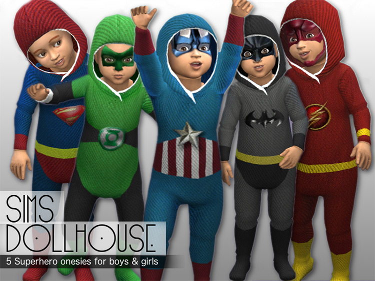 Superhero Onesies & Masks for Toddlers / Sims 4 CC